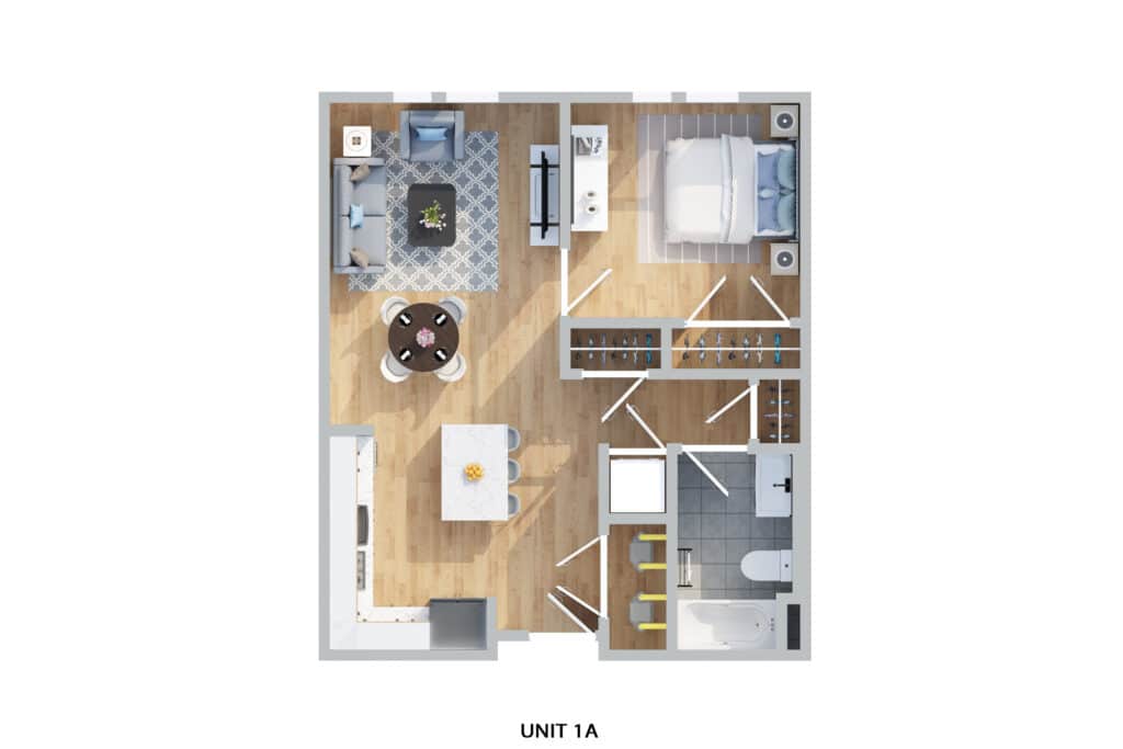 1A 1 Bed | 1 Ba 674 Sq. Ft $1,110