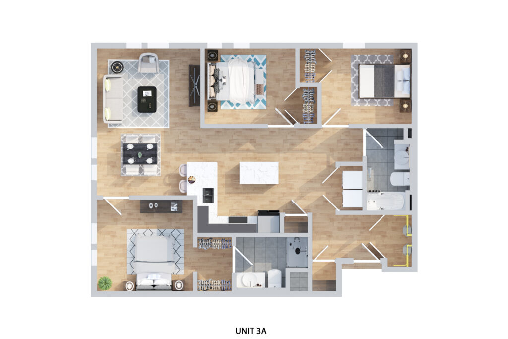 3A 3 Bed | 2 Ba 1211 Sq. Ft $1770