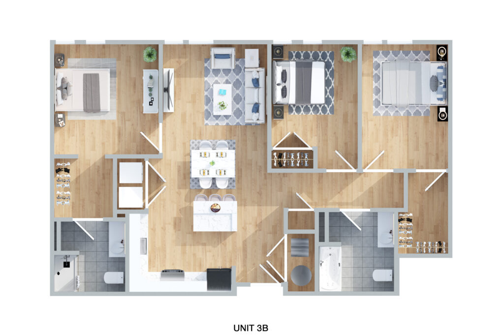 3B 3 Bed | 2 Ba 1240 Sq. Ft $1770