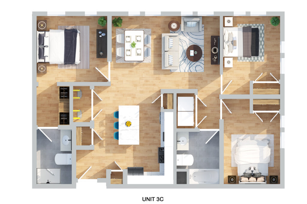 3C 3 Bed | 2 Ba 1211 Sq. Ft $1770